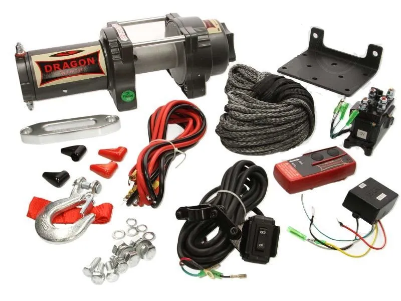 Rychlé Dodání Naviják pro čtyřkolky,QUAD Dragon Winch HIGHLANDER 3500 HD-S syntetické lano