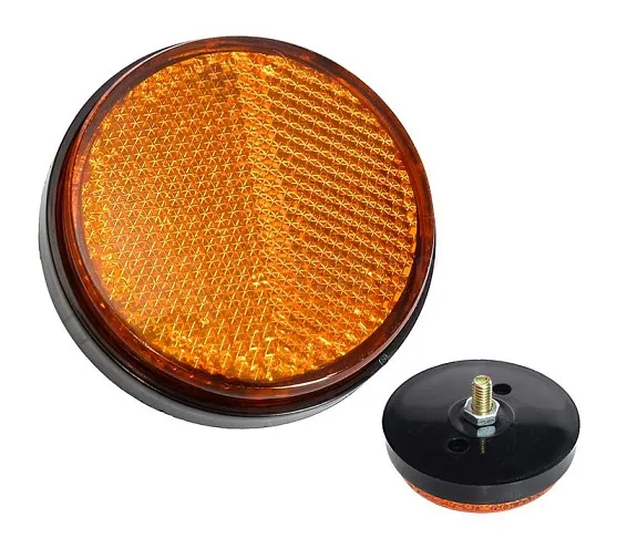 Odrazka kulatá oranžová D=59 mm pro skútry na šroub M6 Značkový