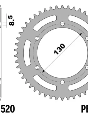 Rozeta ocelová PBR Sprockets pro GILERA 125 1990-1993 mod.520 Nakupujte Hned