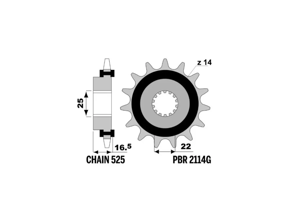 Speciální Cena Sekundární tiché řetězové kolečko PBR Sprockets RSS pro DUCATI 749/821/848/939/998/999/1000/1100/1098/1099/1200 SBK/MONSTER/SUPERSPORT/SF/SPORT CLASSIC/HYPERMOTARD/MULTISTRADA/DIAVEL mod.525