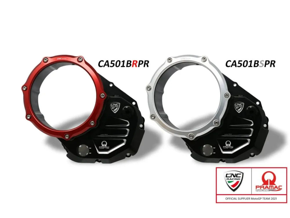 Transparentní kryt spojky v olejové lázni CNC Racing PRAMAC EDITION pro Ducati Cenově Výhodný