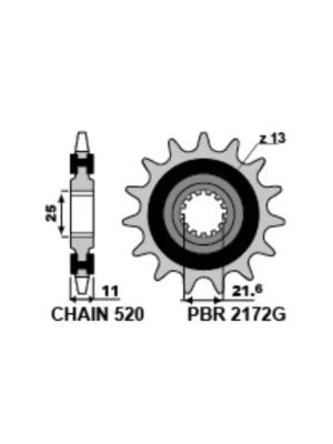 Sezónní Sleva Sekundární tiché řetězové kolečko PBR Sprockets RSS pro Yamaha 600/750/ R6/ FZ/ XJ6 mod.520