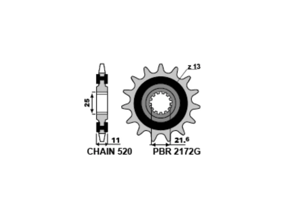 Sezónní Sleva Sekundární tiché řetězové kolečko PBR Sprockets RSS pro Yamaha 600/750/ R6/ FZ/ XJ6 mod.520
