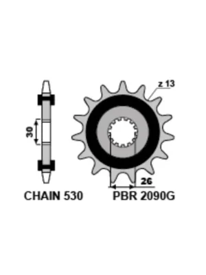 Sekundární tiché řetězové kolečko PBR Sprockets RSS pro TRIUMPH 750/900/950/955/1000/1050/ TIGER/ DAYTONA/ SPEED TRIPLE mod.530 Tovární Cena