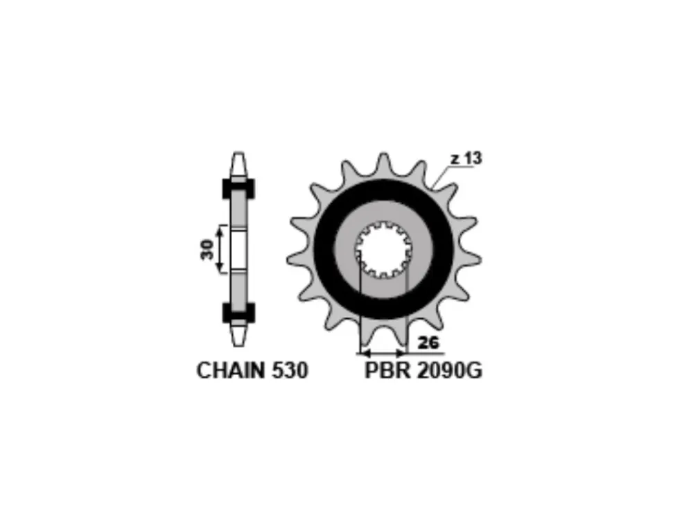 Sekundární tiché řetězové kolečko PBR Sprockets RSS pro TRIUMPH 750/900/950/955/1000/1050/ TIGER/ DAYTONA/ SPEED TRIPLE mod.530 Tovární Cena