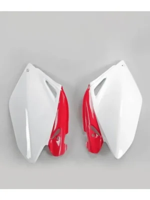 Oblíbený UFO boční tabulky zadní HONDA CRF 250R 06-09, barva OEM (bílá/červená)