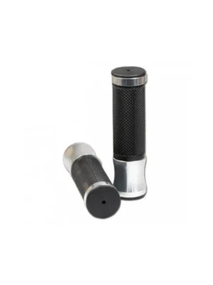 Alu gripy na motorku ALU 4, 22 mm průměr, stříbrné, uzavřené, délka 130 mm Vysoce Kvalitní