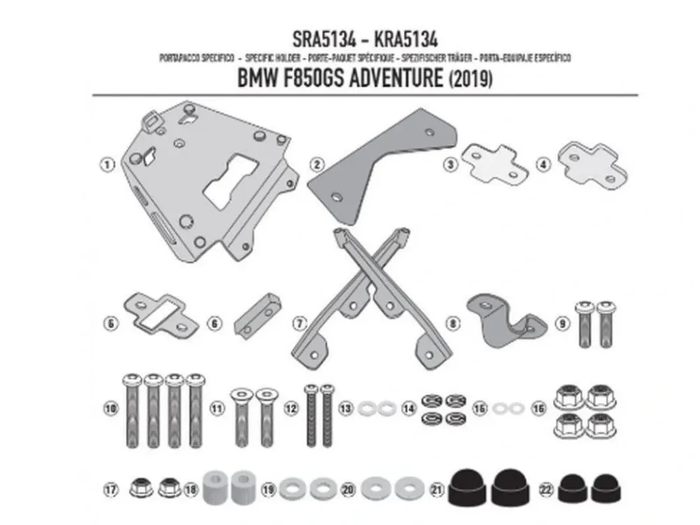 Kappa KRA5134 hliníkový nosič zadního kufru MONOKEY kufry BMW F 850 GS Adventure -19 Must-Have
