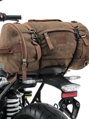 Vintage tailbag na motocykl Denver, 35L, hnědý, textilní Originální
