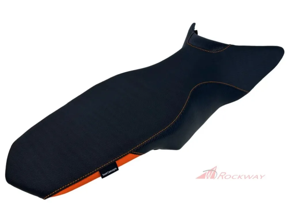 Super Cena Kompletní sedlo Seat Concepts Comfort - TALL | KTM 1290 Super Adventure S/R (2022+)- Carbon Fiber Sides / Semi-Grip Top - Oranžové prošívání