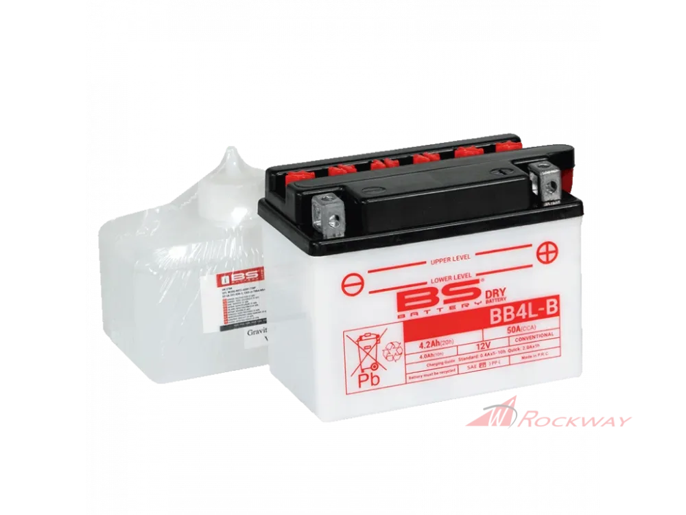 Ihned K Objednání Konvenční motocyklová baterie BS-BATTERY BB4L-B (YB4L-B) Včetně balení kyseliny- 5A