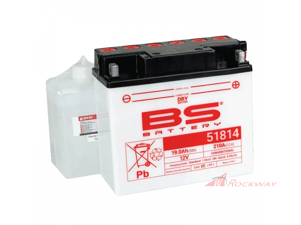 Vrácení Zdarma Konvenční motocyklová baterie BS-BATTERY BS51814 (12C16A-3B) Včetně balení kyseliny- 5A