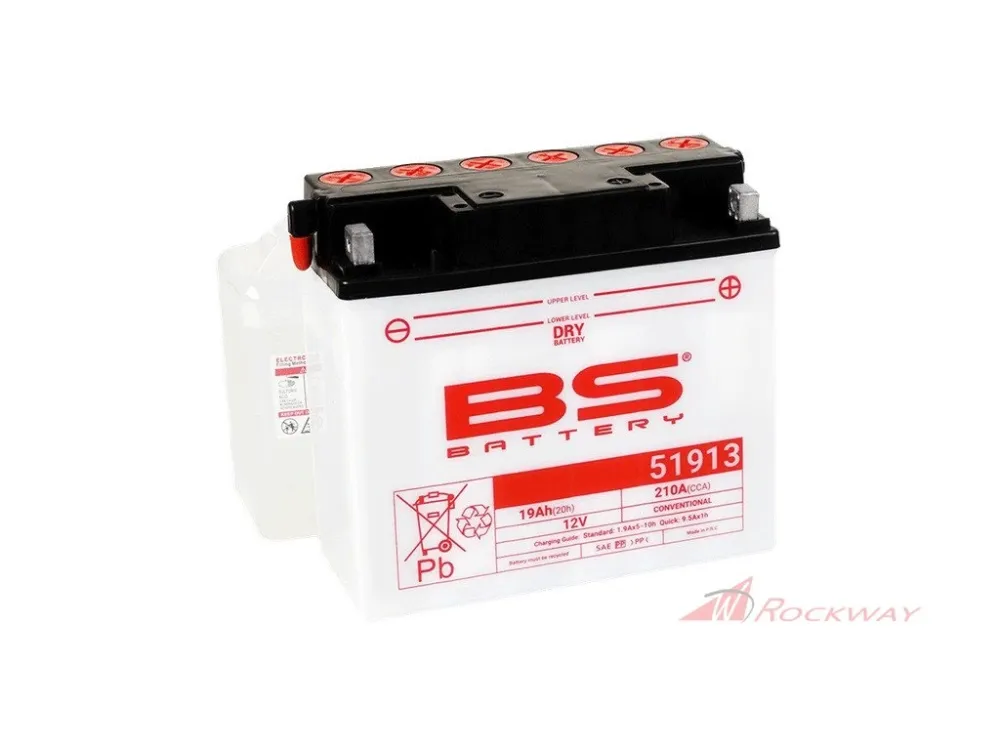 Nejlepší Volba Konvenční motocyklová baterie BS-BATTERY BS51913 Včetně balení kyseliny- 5A