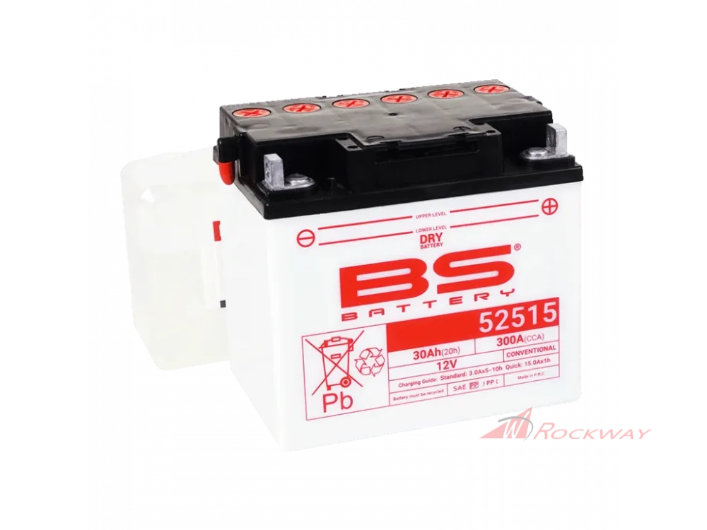 Konvenční motocyklová baterie BS-BATTERY BS52515 Včetně balení kyseliny- 5A Super Cena