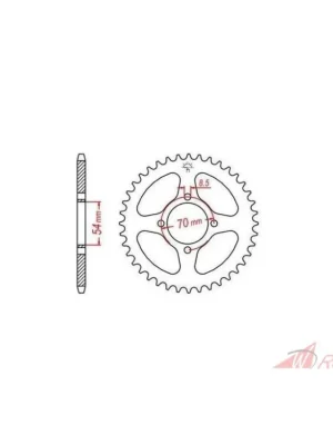 Ověřený ocelová rozeta pro sekundární řetězy typu 420, JT - Anglie (38 zubů)- 5A