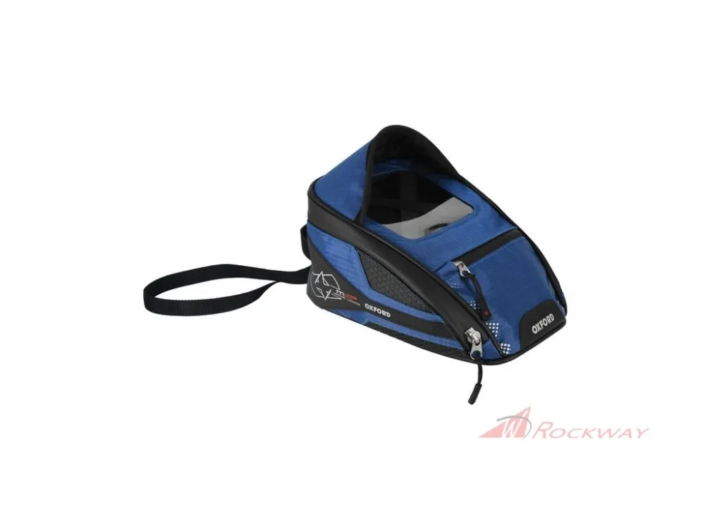 tankbag na motocykl M2R, OXFORD (černý/modrý, s magnetickou základnou, objem 2 l)- 5A Bezpečná Platba