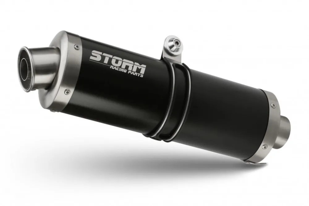 Výfuk kompletní 2x1 STORM OVAL K.059.LX1B černá Koupit Online