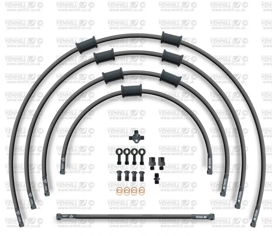 STANDARD Hadice přední brzdy sada Venhill POWERHOSEPLUS SUZ-4007FB-BK (4 hadice v sadě) černé hadice, černé koncovky Výhodná Nabídka