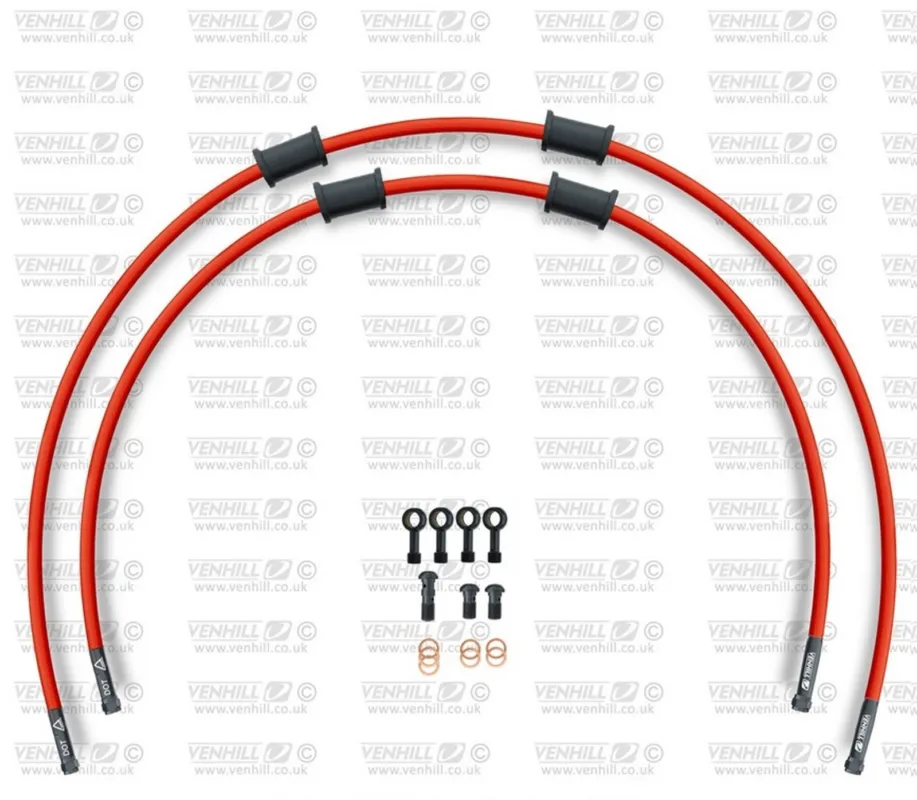 Cenový Hit STANDARD Hadice přední brzdy sada Venhill POWERHOSEPLUS BMW-10002FB-RD (2 hadice v sadě) červené hadice, černé koncovky