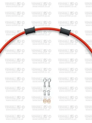 Značkový Hadice zadní brzdy Venhill POWERHOSEPLUS SUZ-7001RS-RD (1 hadice v sadě) červené hadice, nerezové koncovky