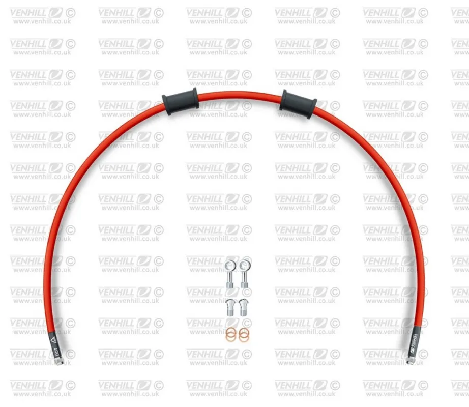 Hadice zadní brzdy Venhill POWERHOSEPLUS DUC-6002RS-RD (1 hadice v sadě) červené hadice, nerezové koncovky Ověřený
