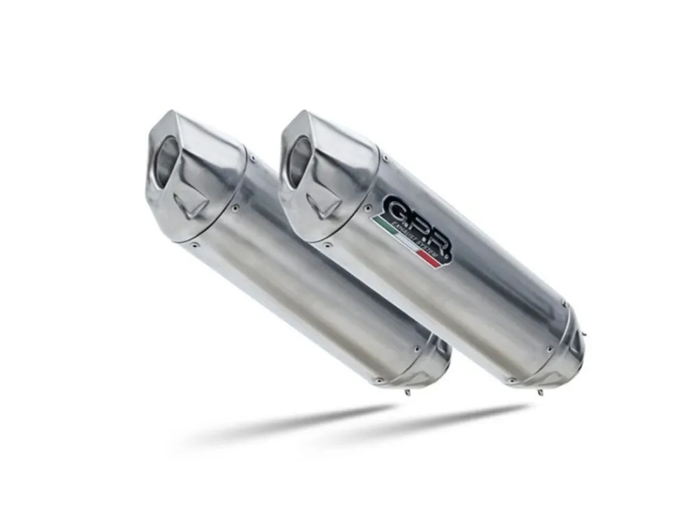 Cenová Bomba Dvojitá koncovka výfuku Slip-on GPR FURORE-X INOX D.15.1.FXSC Matná černá zahrnuje odnímatelné dB killery a spojovací svody