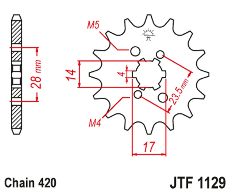 Přímo Od Výrobce Řetězové kolečko JT JTF 1129-14 14 zubů, 420