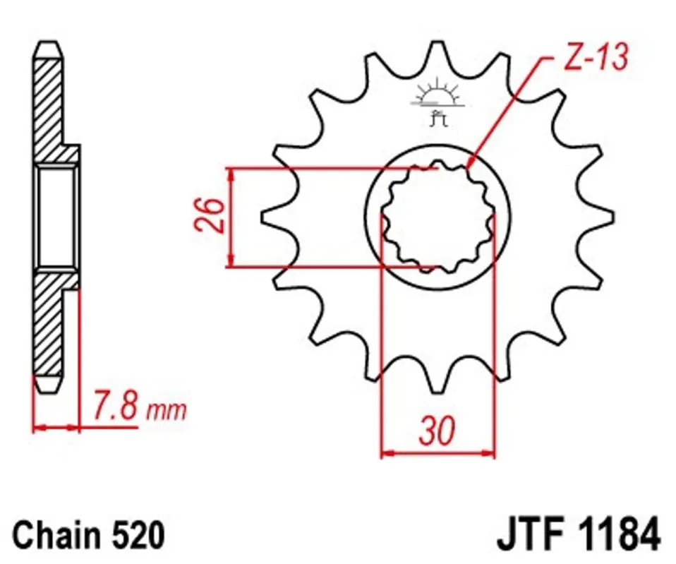 Jen Po Omezenou Doba Řetězové kolečko JT JTF 1184-18 18 zubů, 520