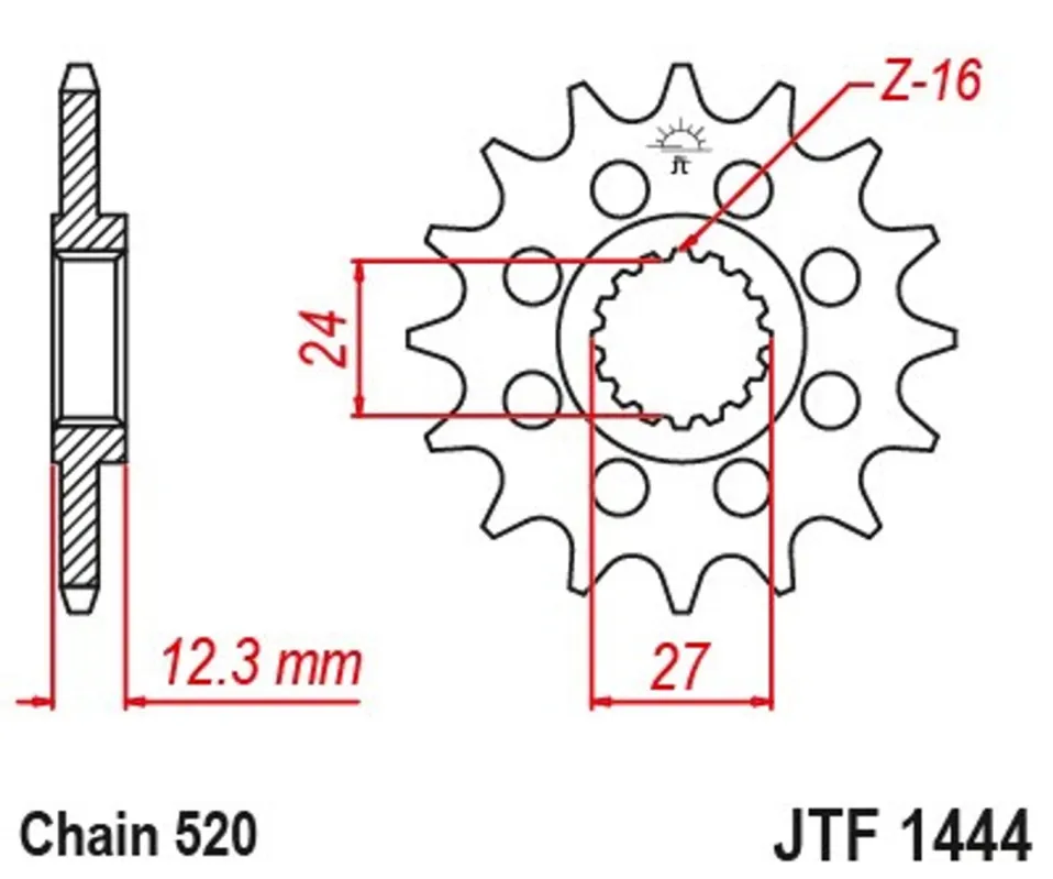 Výhodná Nabídka Řetězové kolečko JT JTF 1444-15 15 zubů, 520