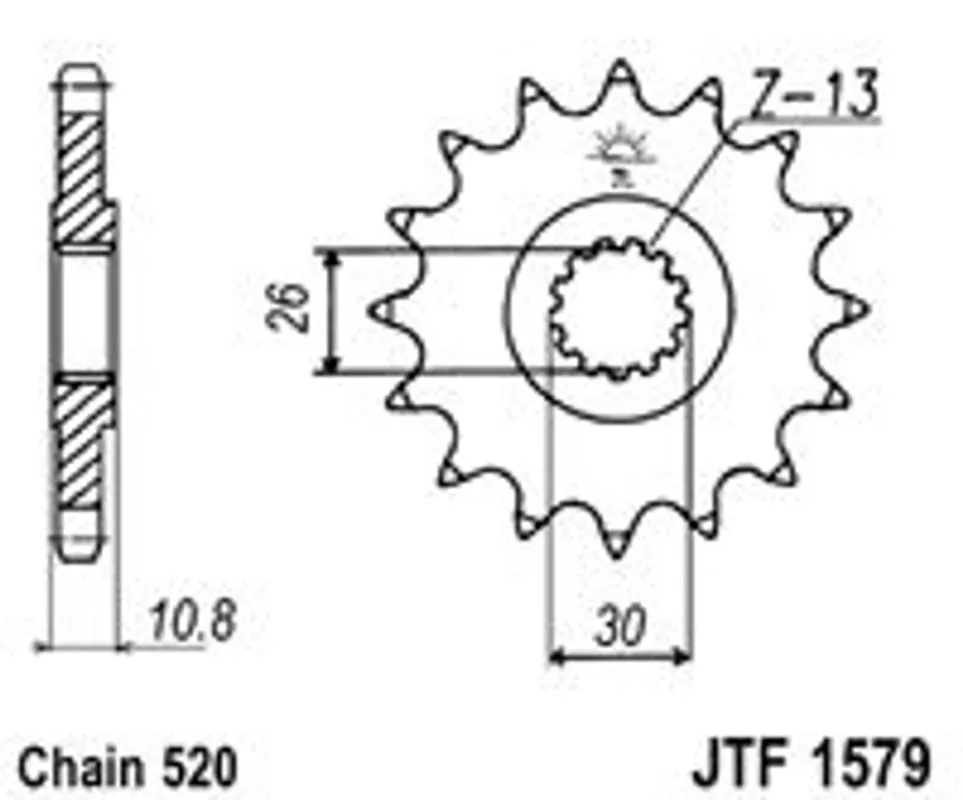 Řetězové kolečko JT JTF 1579-16 16 zubů, 520 Výprodej