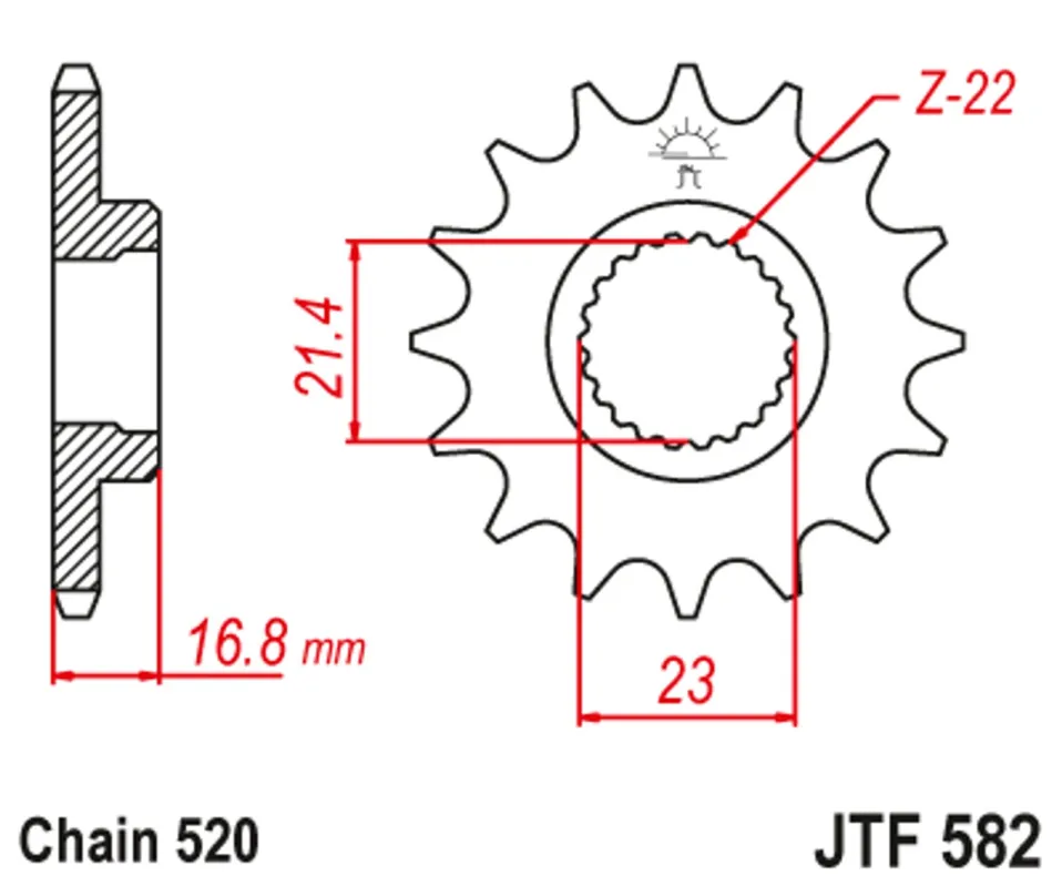 Řetězové kolečko JT JTF 582-15 15 zubů, 520 Koupit Online