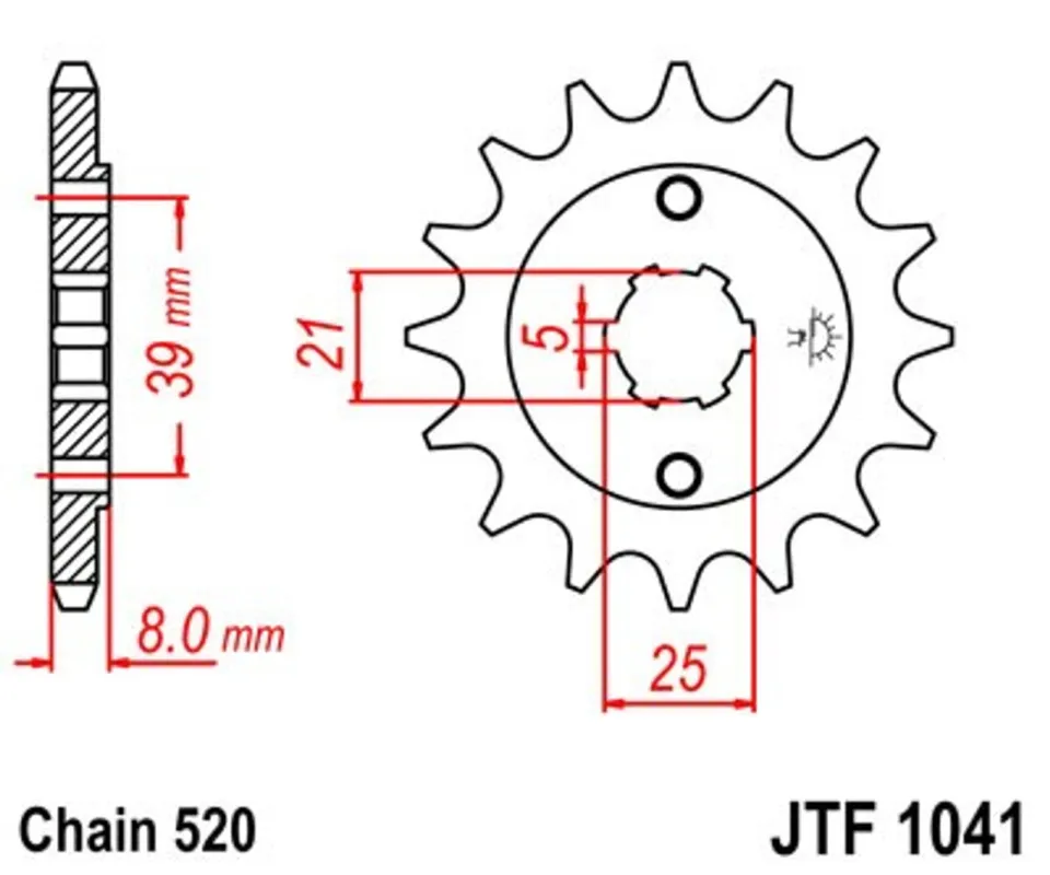 Řetězové kolečko JT JTF 1041-15 15 zubů, 520 Doprava Zdarma