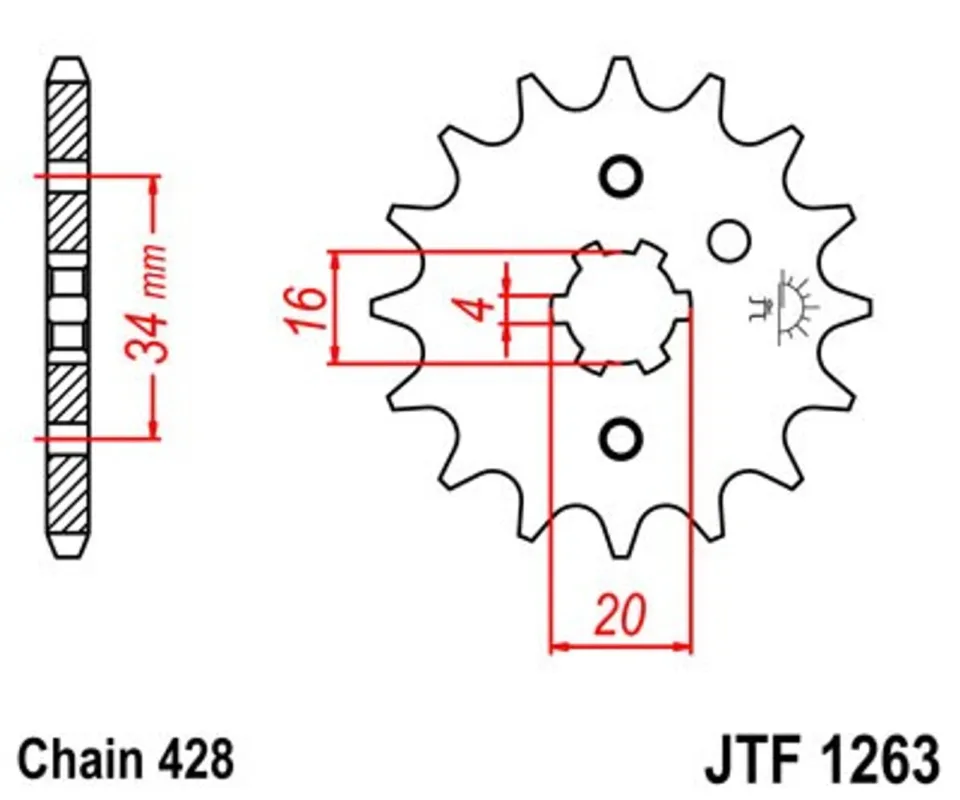 Řetězové kolečko JT JTF 1263-13 13 zubů, 428 Must-Have