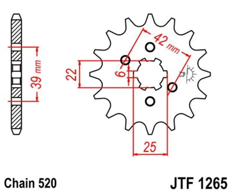 Top Prodej Řetězové kolečko JT JTF 1265-13 13 zubů, 520