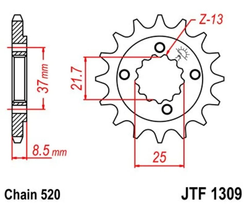 Levný Řetězové kolečko JT JTF 1309-13 13 zubů, 520