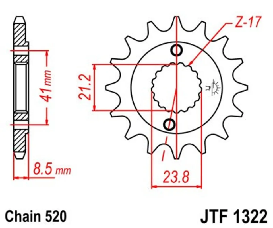 Sezónní Sleva Řetězové kolečko JT JTF 1322-14 14 zubů, 520