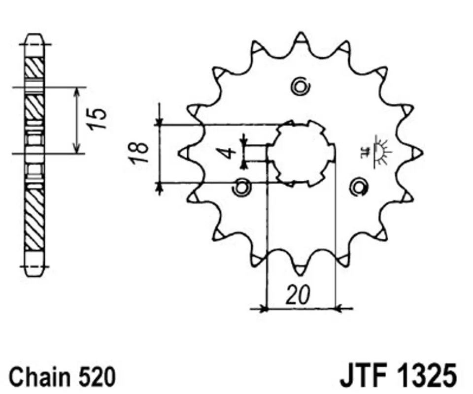 Levný Řetězové kolečko JT JTF 1325-12 12 zubů, 520