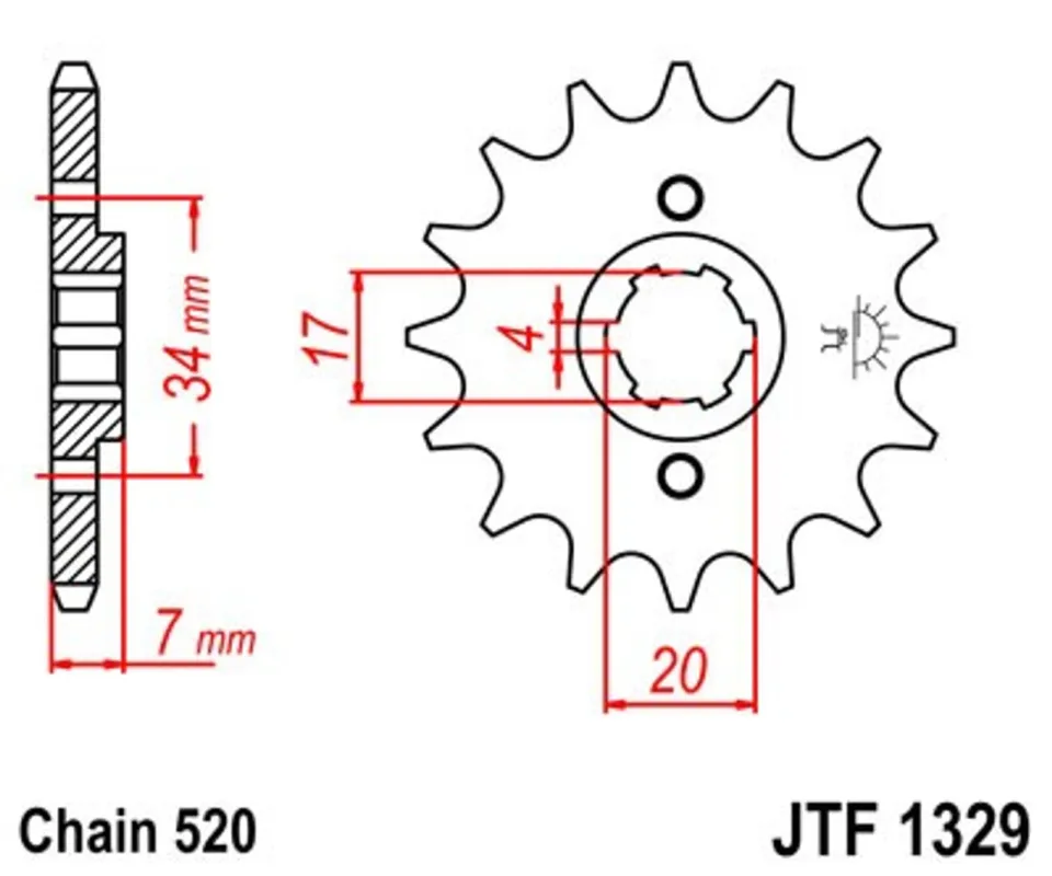 Nejlepší Cena Řetězové kolečko JT JTF 1329-14 14 zubů, 520