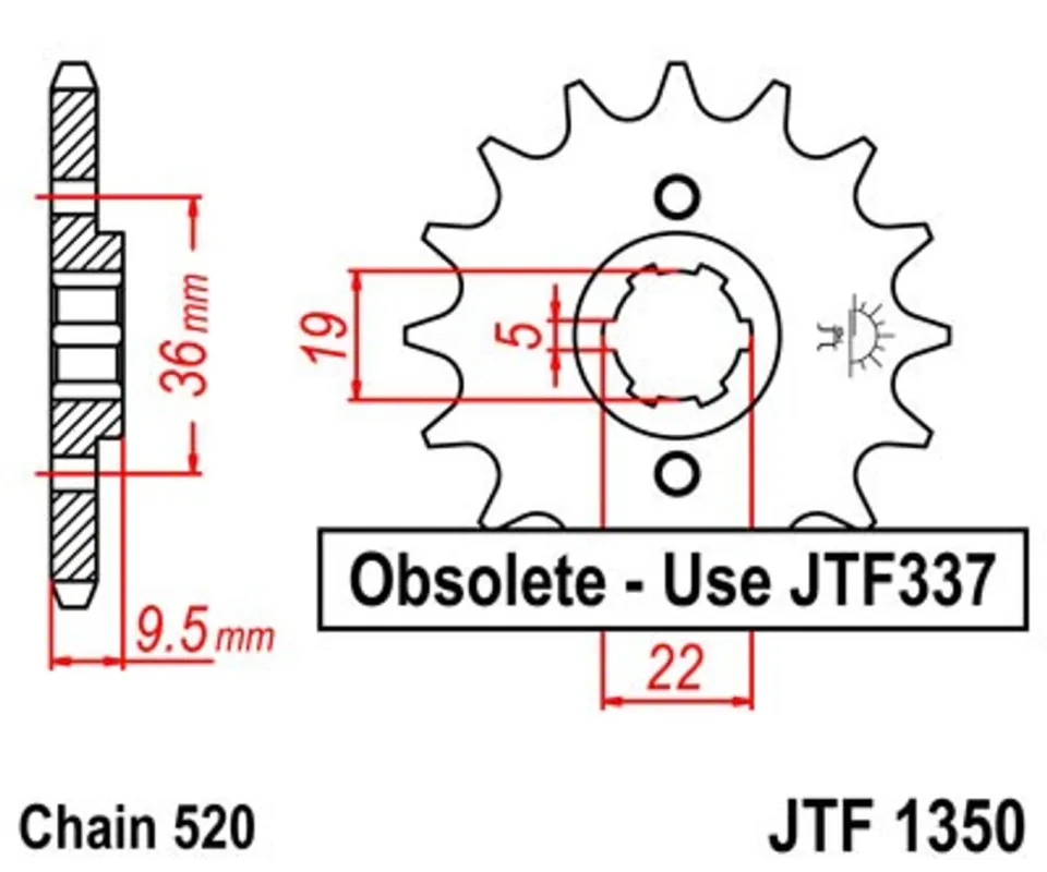 Řetězové kolečko JT JTF 1350-13 13 zubů, 520 Koupit Online