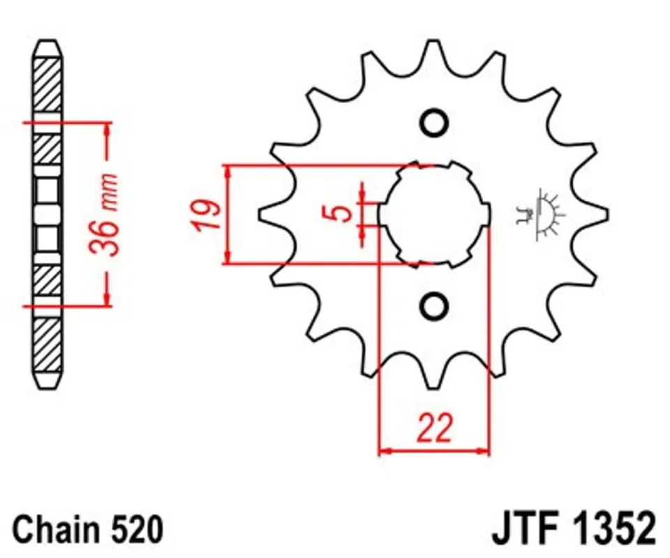Kup Teď Řetězové kolečko JT JTF 1352-12 12 zubů, 520