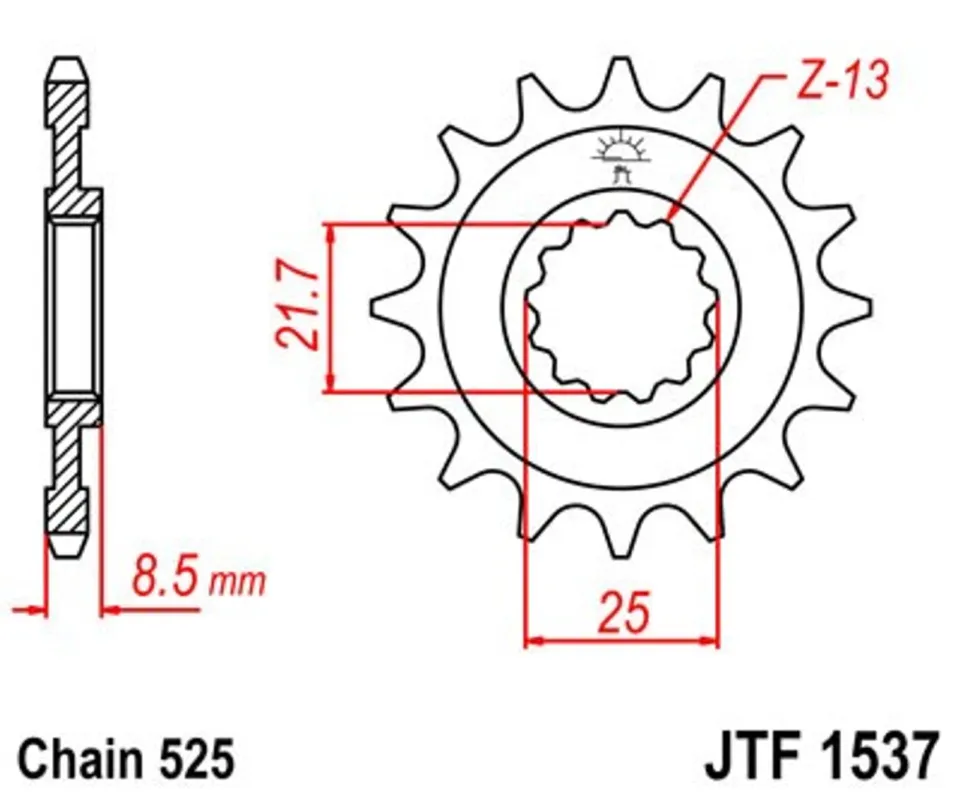 Omezená Nabídka Řetězové kolečko JT JTF 1537-19 19 zubů, 525