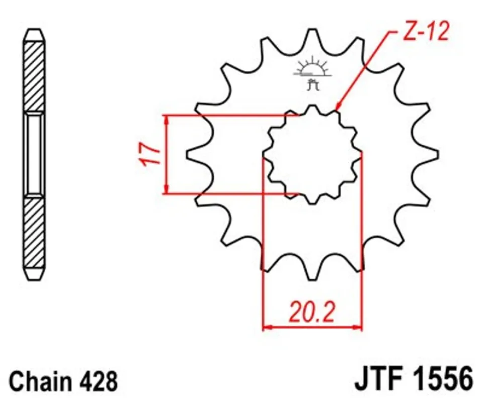 Cenová Bomba Řetězové kolečko JT JTF 1556-13 13 zubů, 428