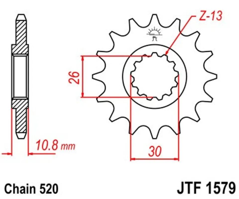 Řetězové kolečko JT JTF 1579-15 15 zubů, 520 Tovární Cena