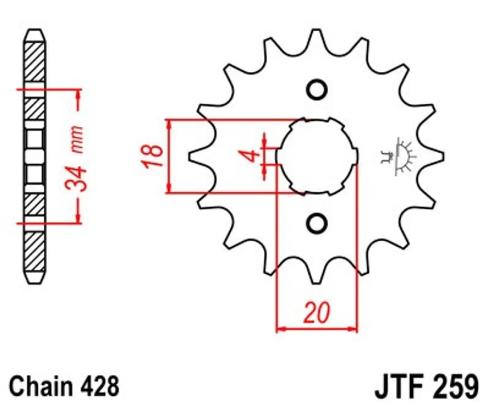 Ihned K Objednání Řetězové kolečko JT JTF 259-12 12 zubů, 428