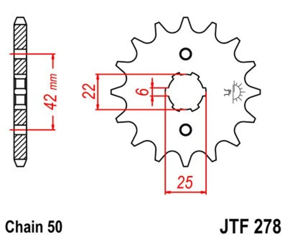 Nejprodávanější Řetězové kolečko JT JTF 278-18 18 zubů, 530