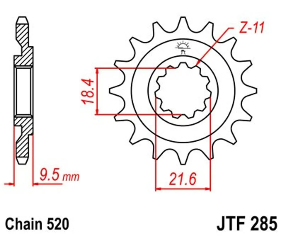 Řetězové kolečko JT JTF 285-14 14 zubů, 520 Kup Teď