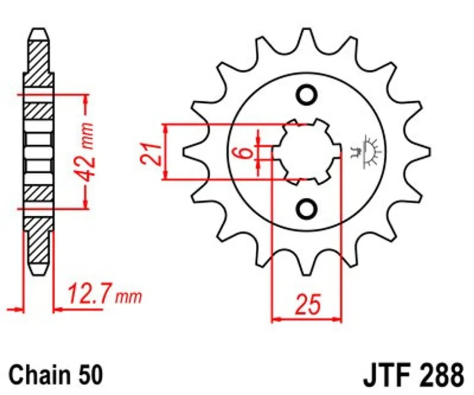 Řetězové kolečko JT JTF 288-16 16 zubů, 530 Nejprodávanější