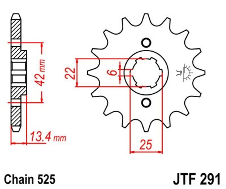 Řetězové kolečko JT JTF 291-14 14 zubů, 525 Nejlepší Cena