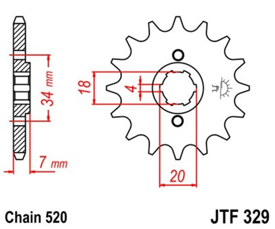 Řetězové kolečko JT JTF 329-16 16 zubů, 520 Kup Teď