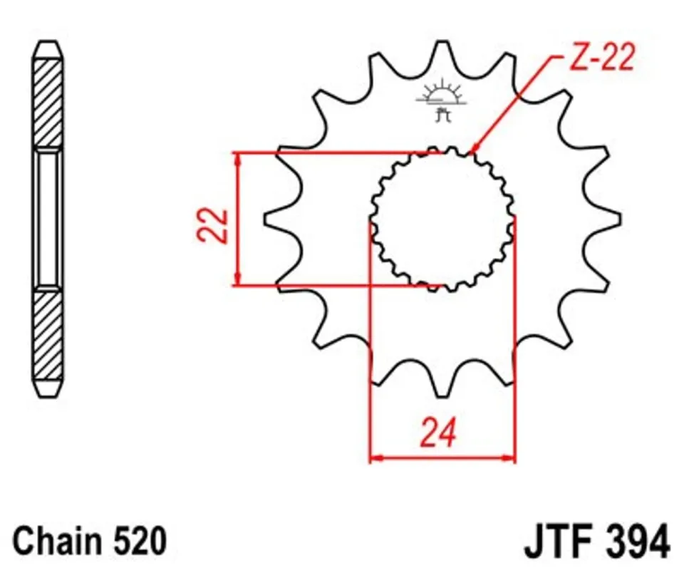 Originální Řetězové kolečko JT JTF 394-11 11 zubů, 520